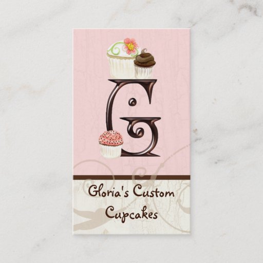 Customizable Letter G Monogram Dessert Bakery Business Cards