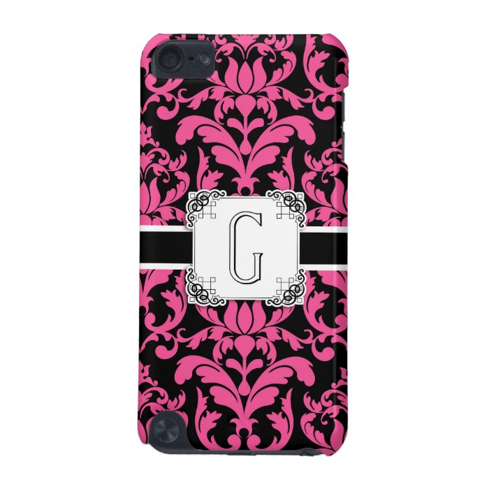 Letter G Monogram Floral Damask Typography Scroll iPod Touch 5G Cases