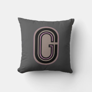 Letter G Monogram Oval Crest Throw Pillow