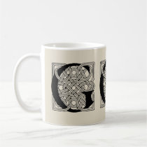 Letter G Monogram Vintage Celtic Knot Print