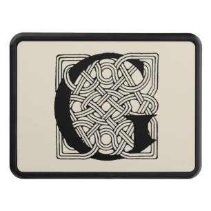 Letter G Monogram Vintage Celtic Knot Print Hitch Cover