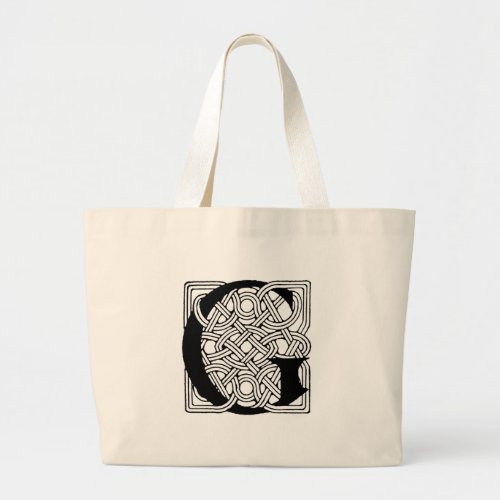 Letter G Monogram Vintage Celtic Knot Print