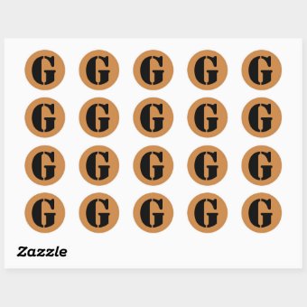 Letter G Stencil Alphabet By Janz Peru Gold Classic Round Sticker | Zazzle