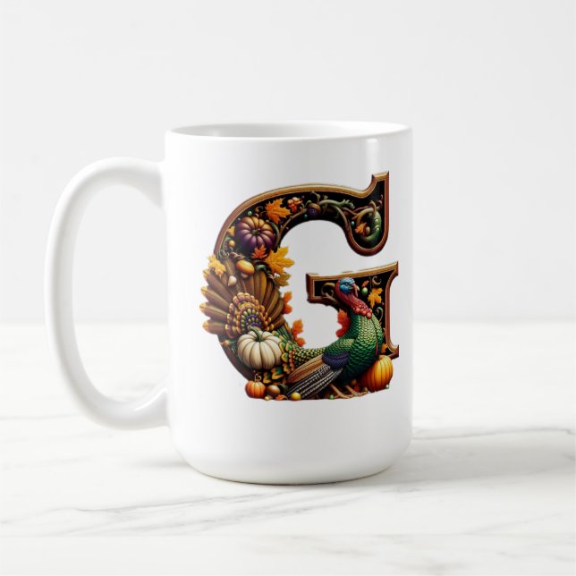 Letter G Thanksgiving style  Coffee Mug (Left)