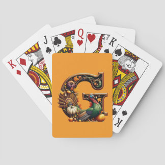 Letter G Thanksgiving style  Poker Cards