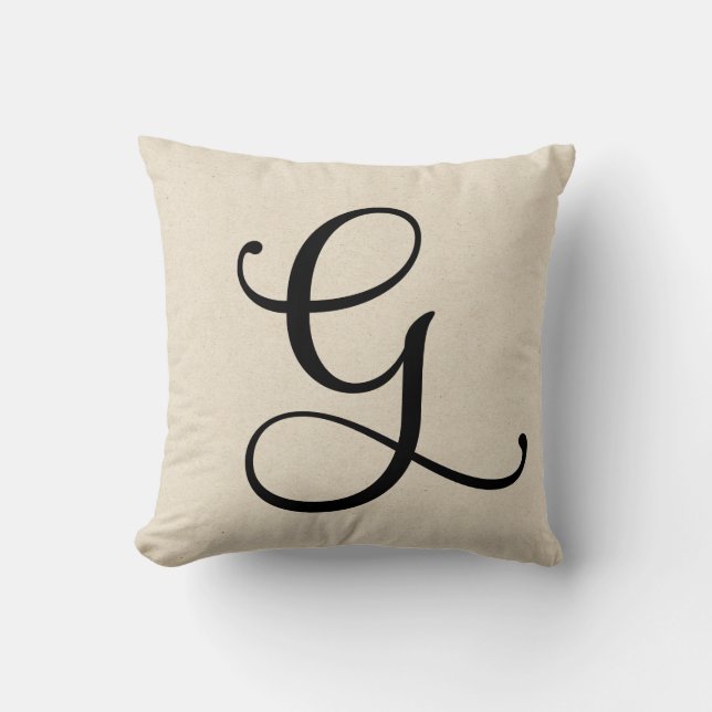 Letter G Throw Pillow (Front)