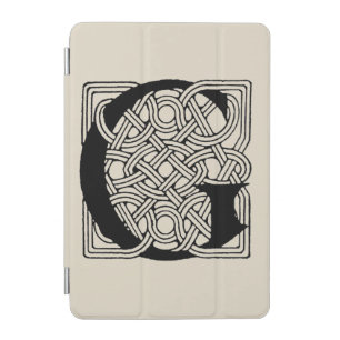 Letter G Vintage Celtic Knot Monogram iPad Mini Cover