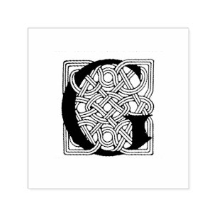 Letter G Vintage Celtic Knot Monogram Self-inking Stamp