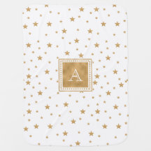 Letter Gold Star Elegant Glitter Modern Monogram