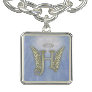 Letter H Angel Monogram Bracelet