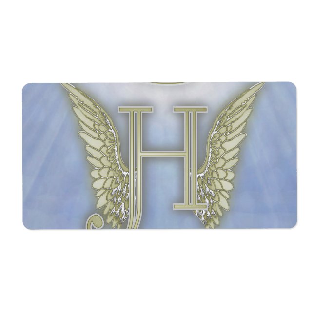 Letter H Angel Monogram Label (Front)