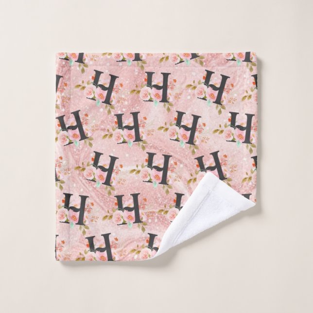 Letter H Bath Towel Set (Wash Cloth)