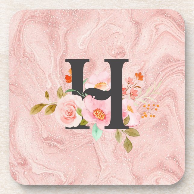 Letter H Beverage Coaster (Front)