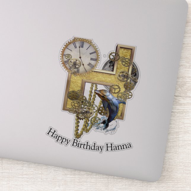 Letter H Birthday customization Sticker (Detail)