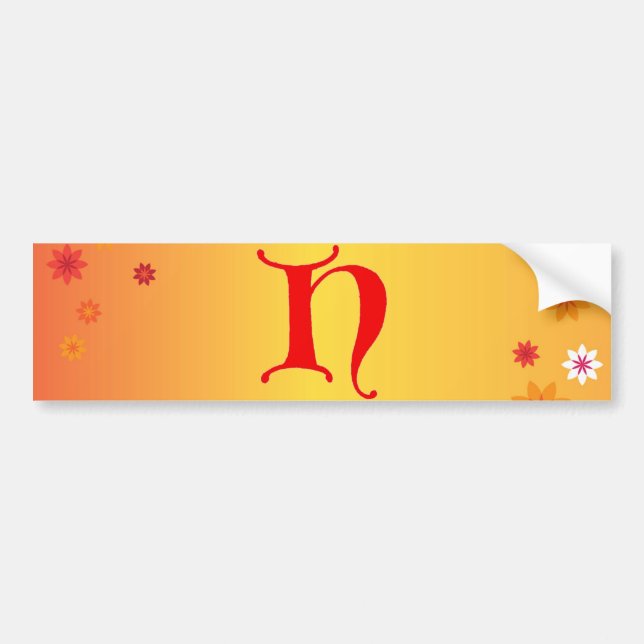 Letter H Bumper Sticker (Front)