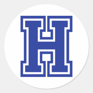 Letter H Classic Round Sticker