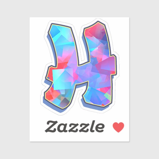 Letter H - Color Mix Sticker (Sheet)