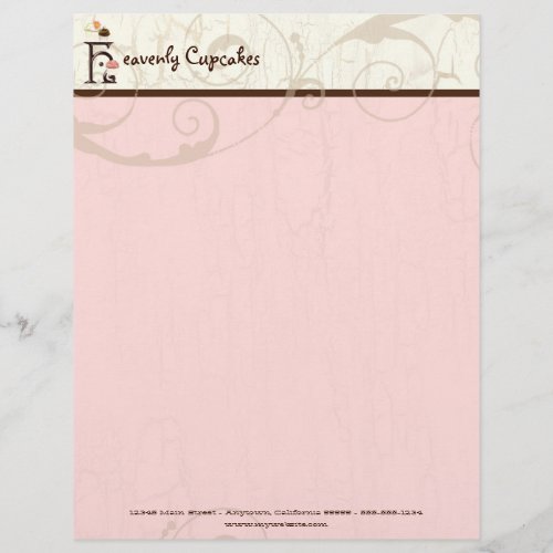 Letter H Cupcake Business Letterhead