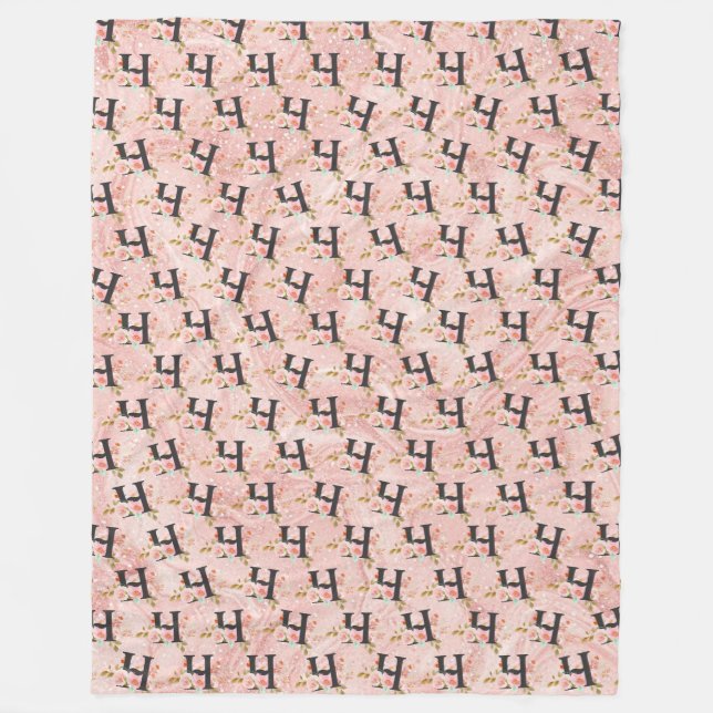 Letter H Fleece Blanket (Front)