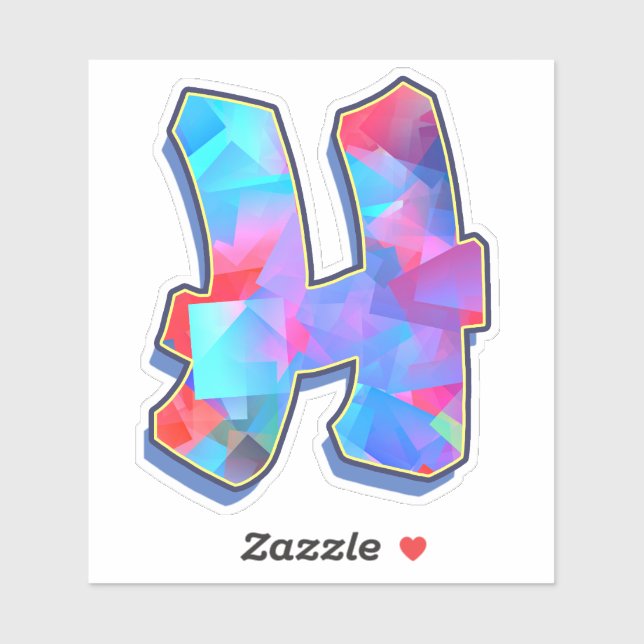 Letter H _ Graffiti Alphabet Letters Sticker (Sheet)