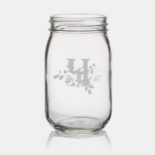 Letter H Mason Jar
