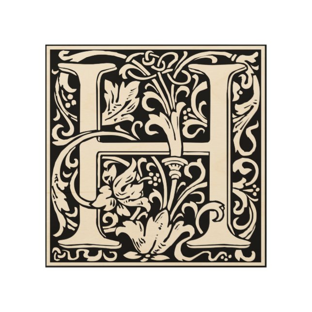 Letter H Medieval Monogram Art Nouveau (Front)