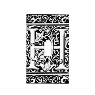 Letter H Medieval Monogram Art Nouveau Light Switch Cover