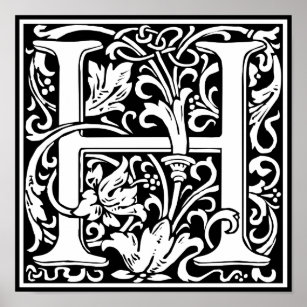 Fancy Letter H Art Wall Decor Zazzle