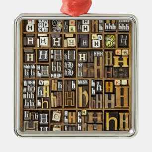 Letter H Metal Ornament