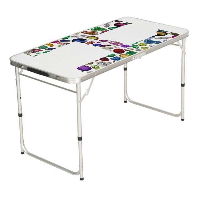 Letter H Monogram Beer Pong Table (Angled)