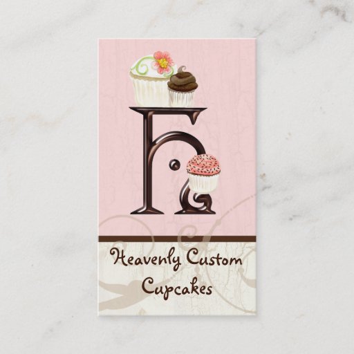 Customizable Letter H Monogram Dessert Bakery Business Cards