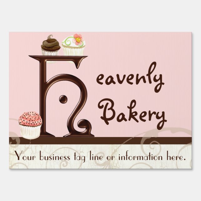 Letter H Monogram Dessert Bakery Business Signage (Back)