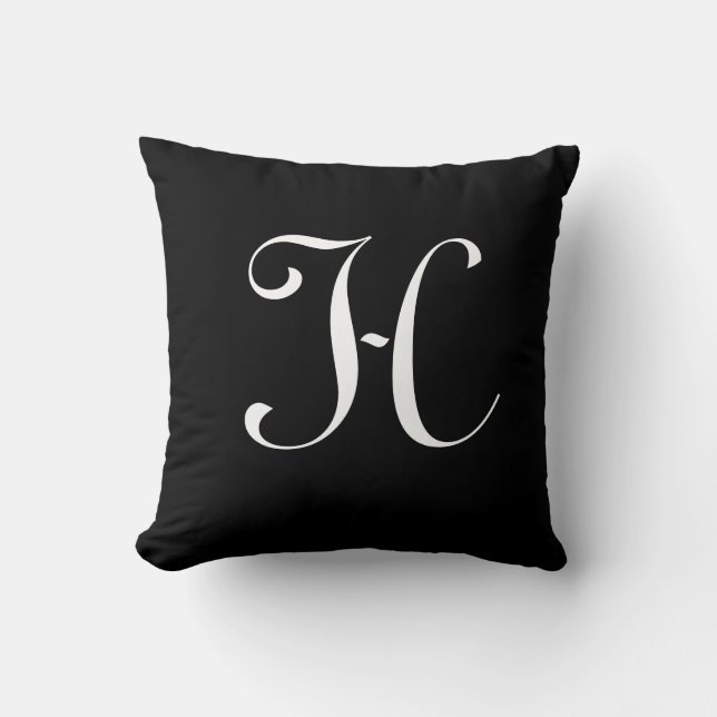 Letter H Monogram Initial Custom Throw Pillow (Front)