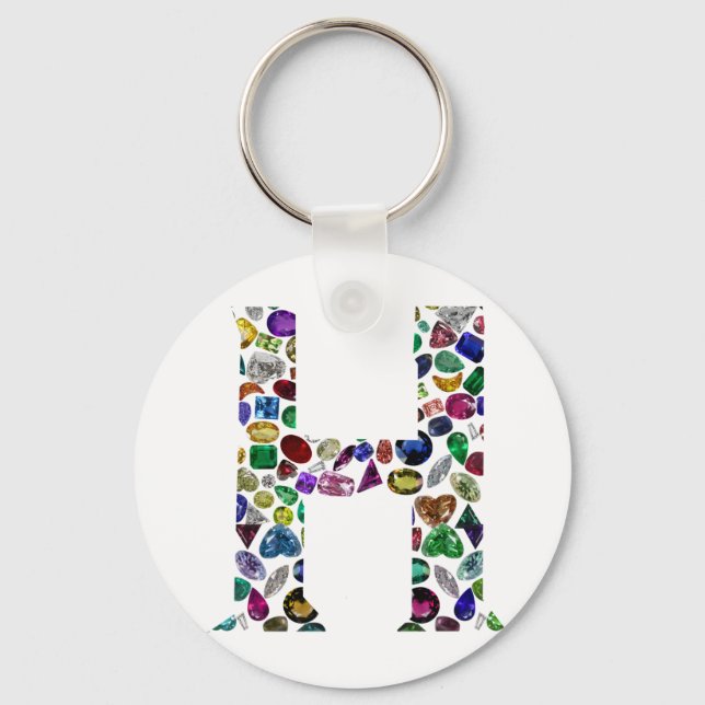 Letter H Monogram Keychain (Front)