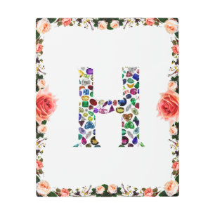 Letter H Monogram Metal Print
