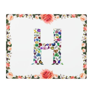 Letter H Monogram Metal Print