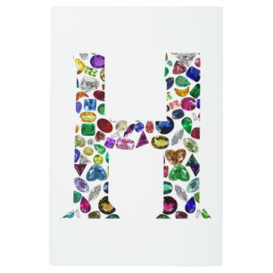 Letter H Monogram Metal Print