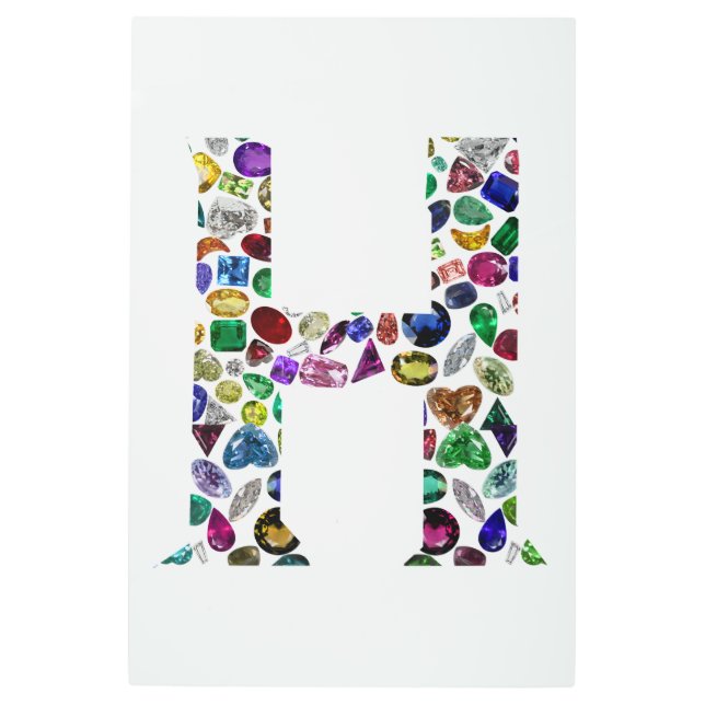 Letter H Monogram Metal Print (Front)