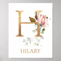  Monogram Letter H Wooden Signs Watercolor Blue Letter