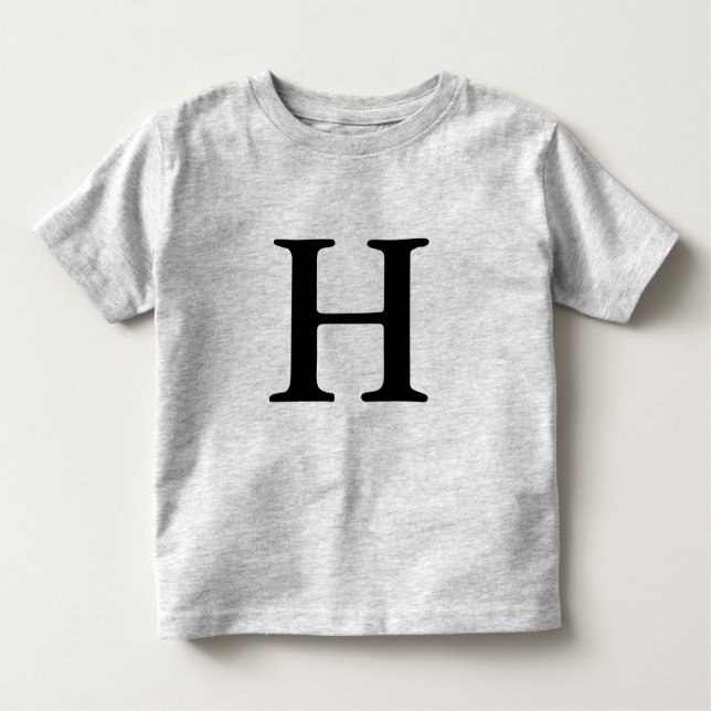 Letter H monogrammed initial t shirt (Front)