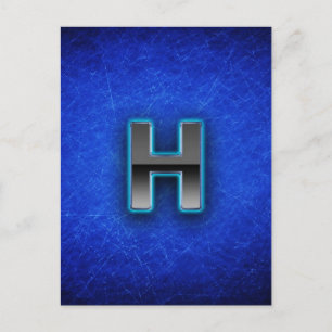 Letter H - neon blue edition Postcard