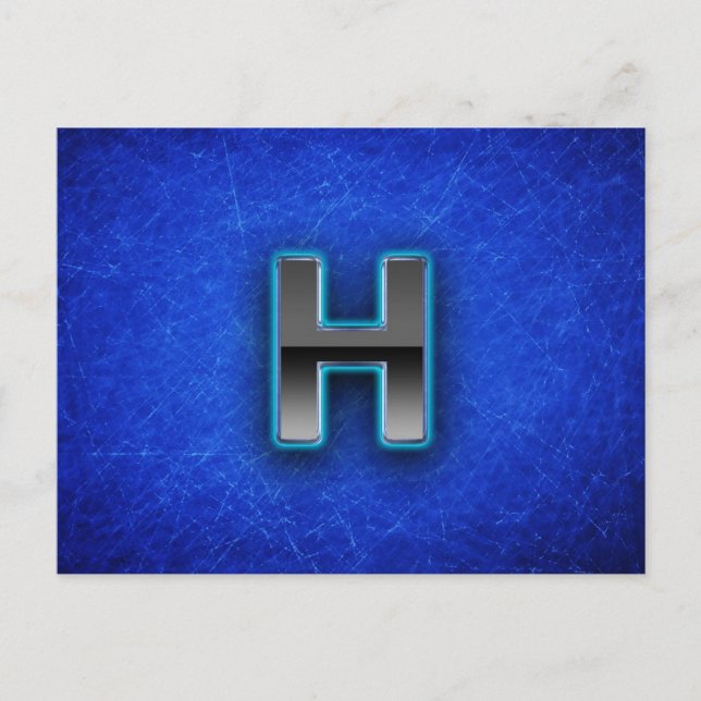 Letter H - neon blue edition Postcard (Front)