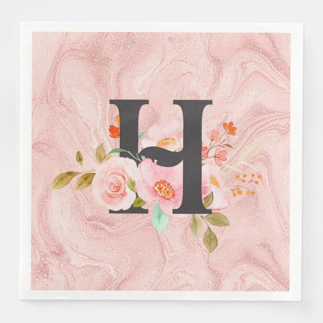 Letter H Paper Dinner Napkins (Front)