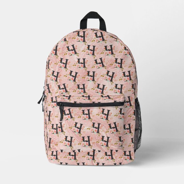 Letter H Printed Backpack (Front)