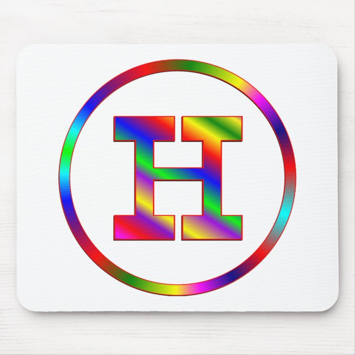 Letter H Rainbow Mouse Pads