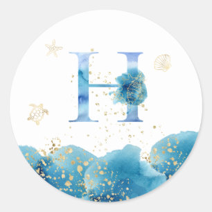 *~* LETTER H - Sea Ocean Beach Envelope Sticker