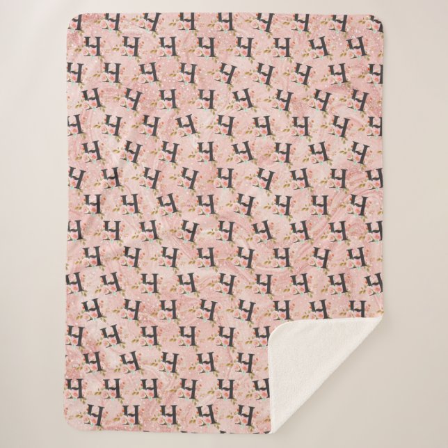 Letter H Sherpa Blanket (Front)