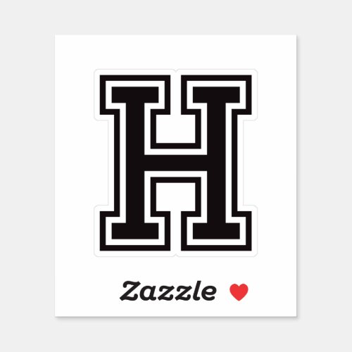 Letter H sporty college font alphabet Sticker