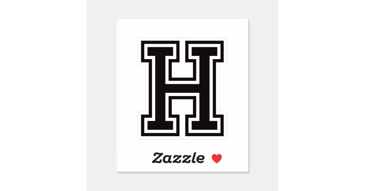 Number three 3 sporty college font sticker, Zazzle