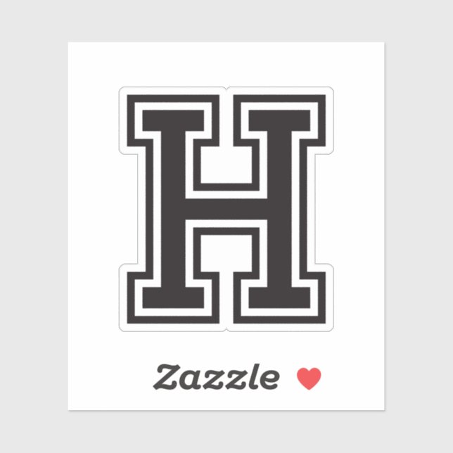 Letter H sporty college font alphabet Sticker (Sheet)